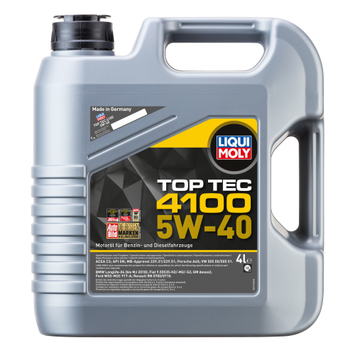 2195 LiquiMoly НС-синт. мот.масло Top Tec 4100 5W-40 SN C3 (4л) - 4 л