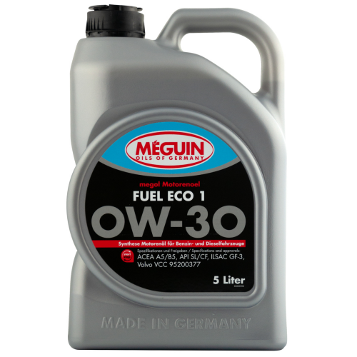 33039 Meguin НС-синт. мот.масло Megol Motorenoel Fuel Eco 1 0W-30 CF/SL A5/B5 GF-3 (5л) - 5 л