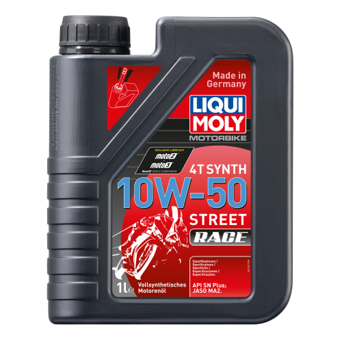 3982 LiquiMoly Синт-ое мот.масло д/4-т.мотоц. Motorbike 4T Synth Street Race 10W-50 SN Plus MA2 (1л) - 1 л