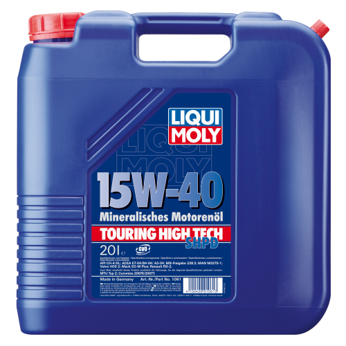 1061 LiquiMoly Мин. мот.масло THT SHPD-Motoroil Basic 15W-40 CH-4/SL A3/B4/E7 (20л) - 20 л 1061 LiquiMoly Мин. мот.масло THT SHPD-Motoroil Basic 15W-40 CH-4/SL A3/B4/E7 (20л) - 20 л