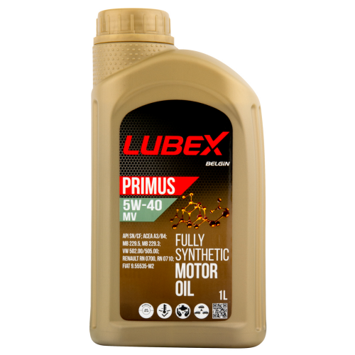 L034-1325-1201 LUBEX Синт. мот.масло PRIMUS MV 5W-40 CF/SN A3/B4 (1л) - 1 л