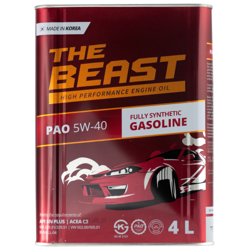 E0102L04U1 THE BEAST Синт-ое мот.масло PAO 5W-40 (4л) - 4 л